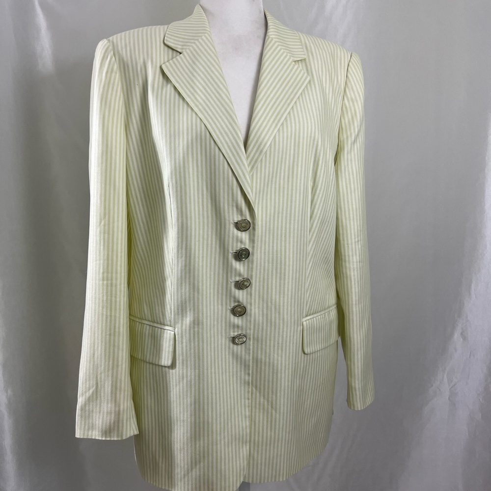 Escada Vintage Green and Ivory Blazer